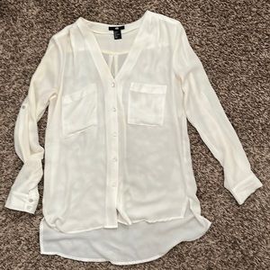 H&M off white button down shirt size 2